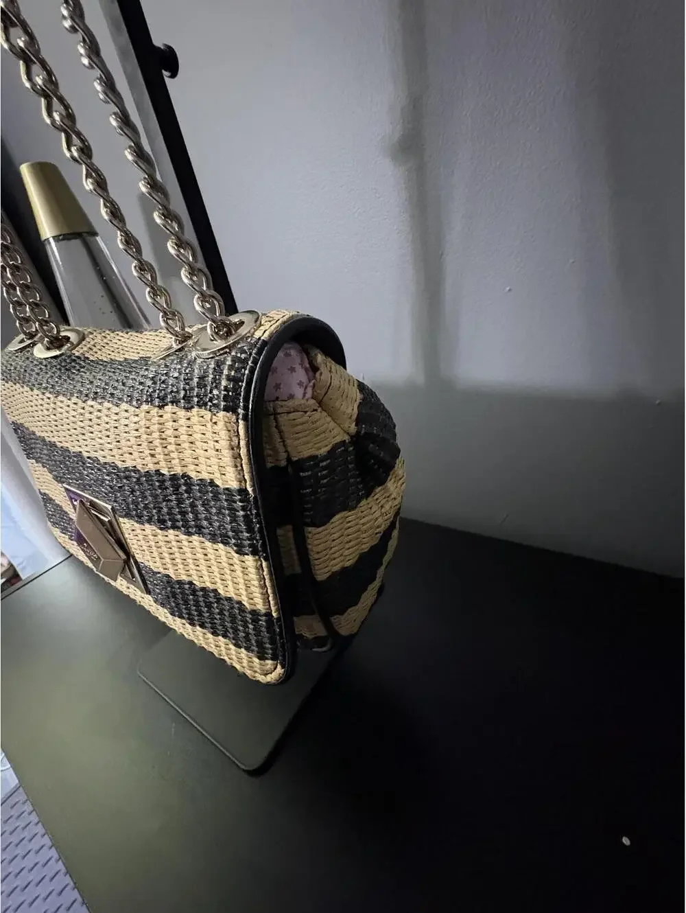 Kate Spade Evelyn Striped Crochet Raffia Shoulder